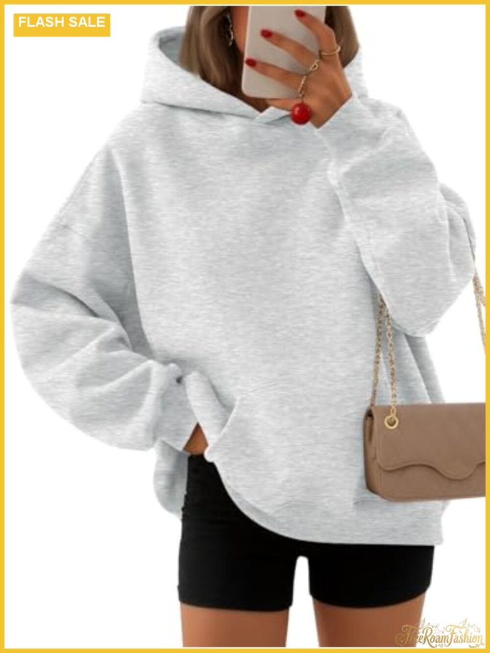 Oversized Fleece Hoodie Pullover Sweatshirt Cotton Polyester Women